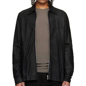 GAP black suede 100% genuine leather zipper jacket